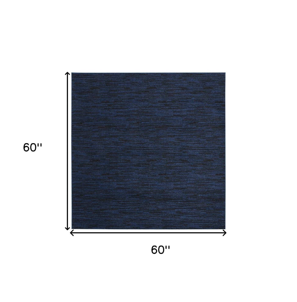 5' Midnight Blue Square Indoor Outdoor Area Rug - Homeroots - Flyclothing LLC