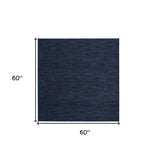 5' Midnight Blue Square Indoor Outdoor Area Rug - Homeroots - Flyclothing LLC