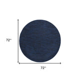 6' X 6' Midnight Blue Round Non Skid Indoor Outdoor Area Rug - Homeroots - Flyclothing LLC