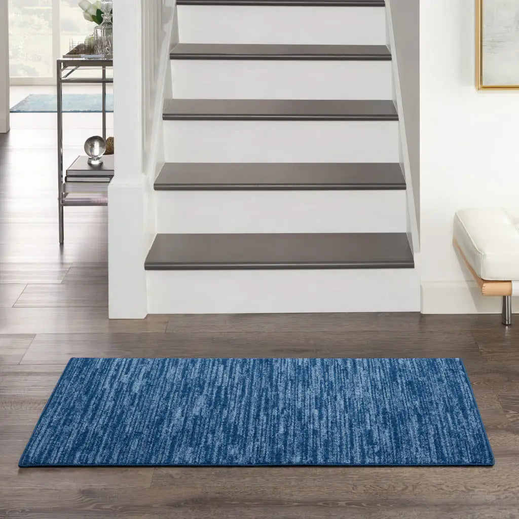 2' X 4' Navy Blue Non Skid Indoor Outdoor Runner Rug - Homeroots - Flyclothing LLC