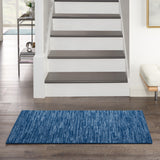 2' X 4' Navy Blue Non Skid Indoor Outdoor Runner Rug - Homeroots