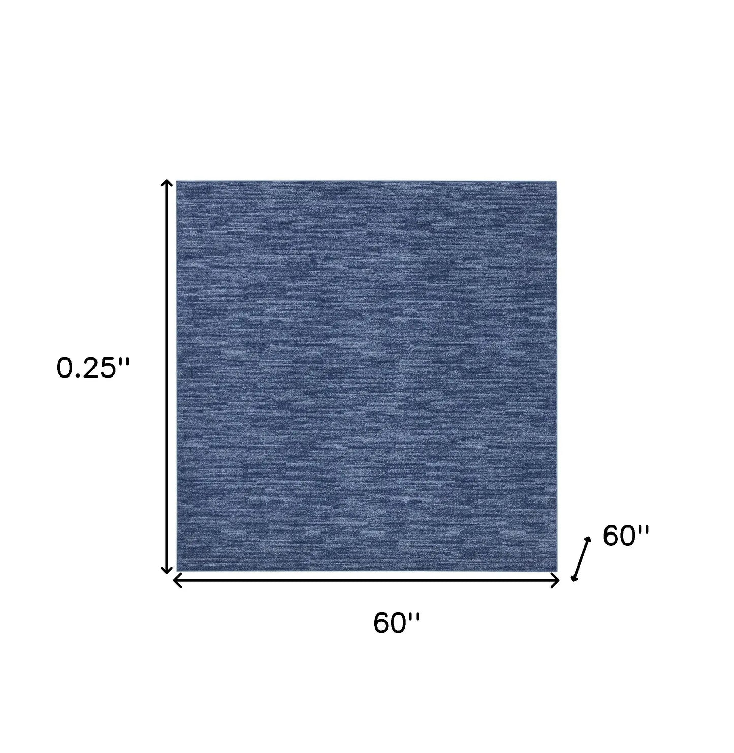 5' X 5' Navy Blue Square Non Skid Indoor Outdoor Area Rug - Homeroots - Flyclothing LLC
