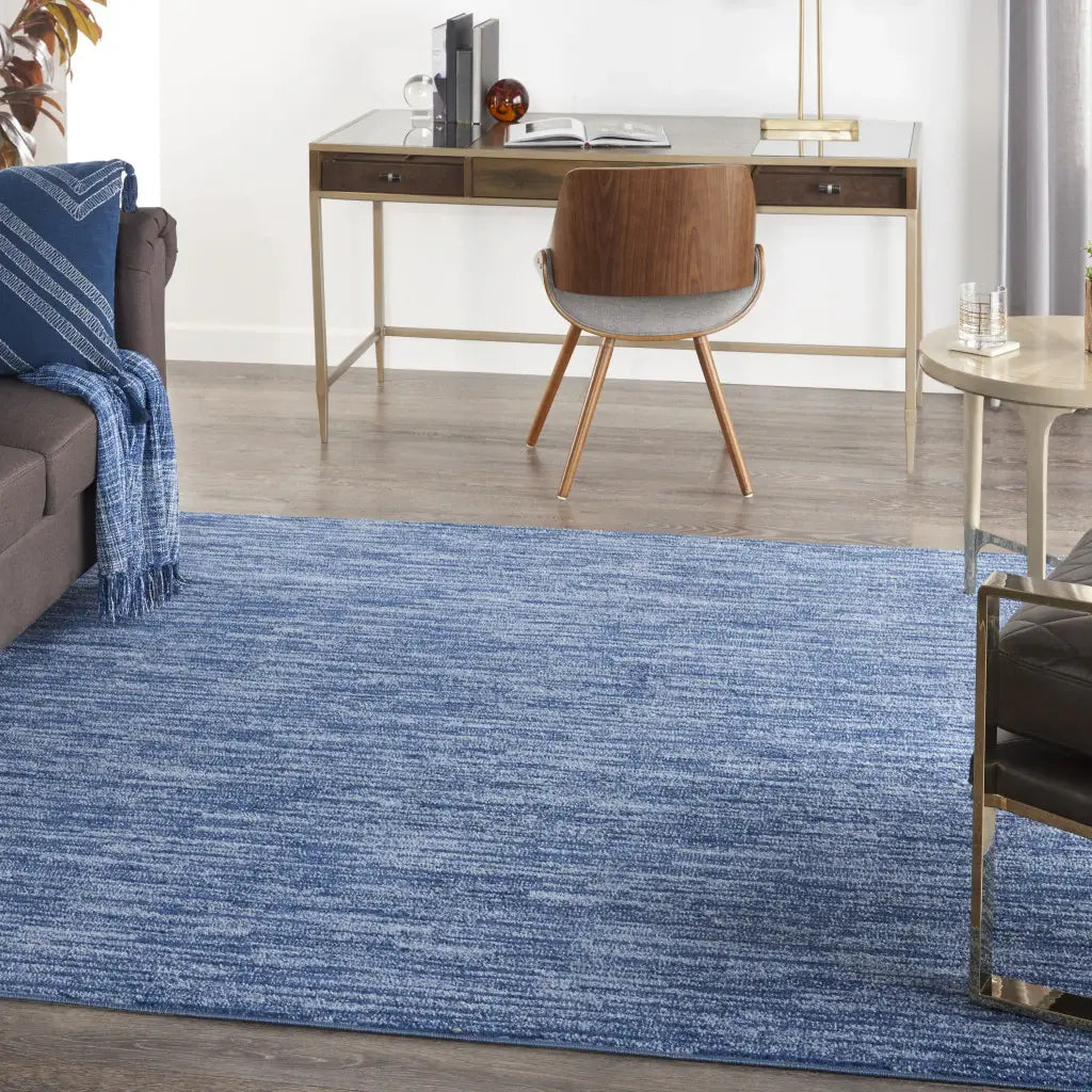 5' X 5' Navy Blue Square Non Skid Indoor Outdoor Area Rug - Homeroots - Flyclothing LLC
