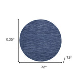 6' X 6' Navy Blue Round Non Skid Indoor Outdoor Area Rug - Homeroots - Flyclothing LLC