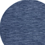 6' X 6' Navy Blue Round Non Skid Indoor Outdoor Area Rug - Homeroots