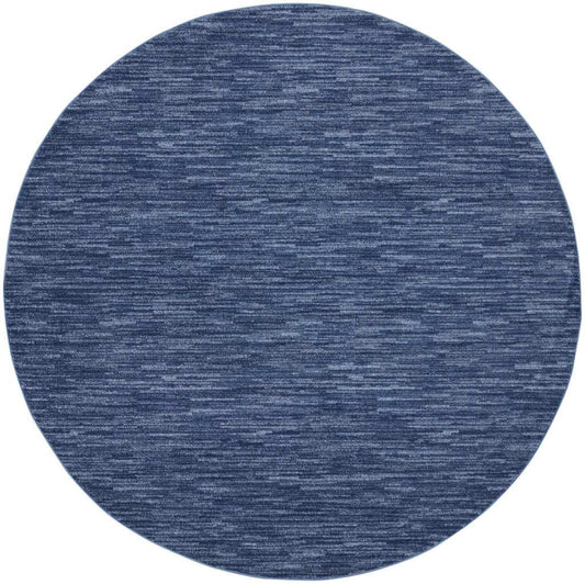 6' X 6' Navy Blue Round Non Skid Indoor Outdoor Area Rug - Homeroots - Flyclothing LLC