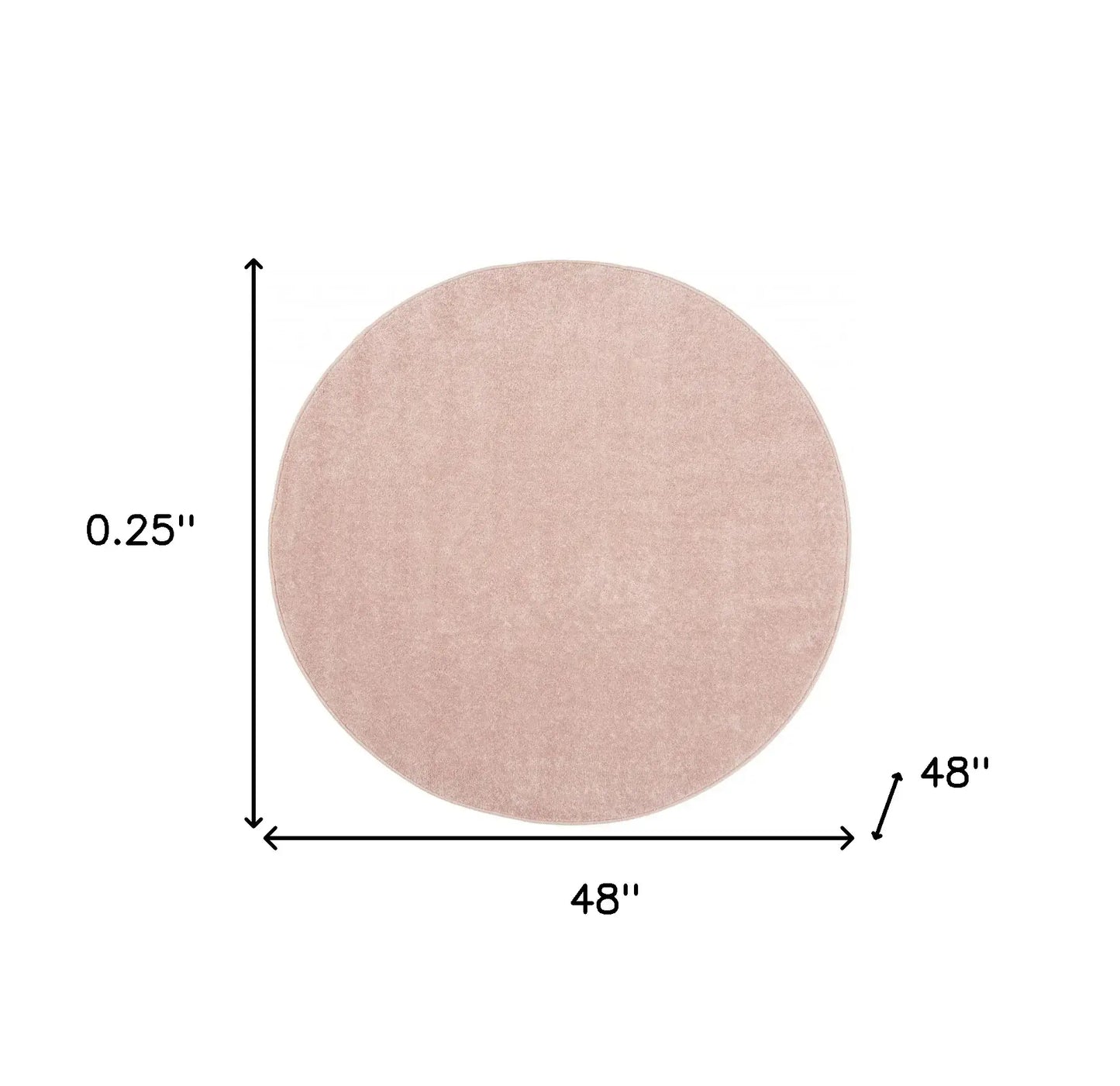 4' X 4' Pink Round Non Skid Indoor Outdoor Area Rug - Homeroots - Flyclothing LLC