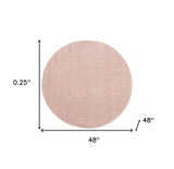 4' X 4' Pink Round Non Skid Indoor Outdoor Area Rug - Homeroots - Flyclothing LLC