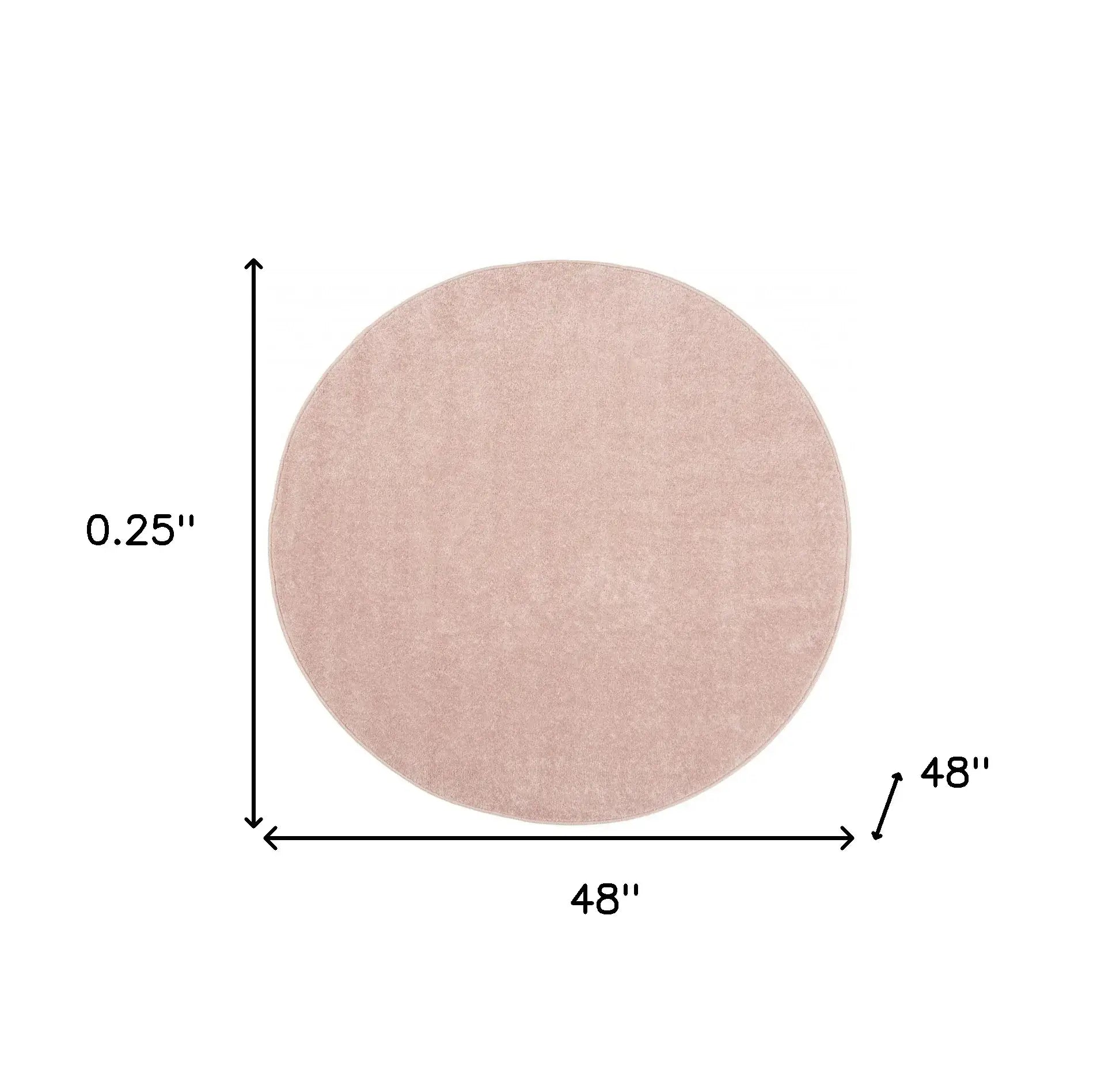 4' X 4' Pink Round Non Skid Indoor Outdoor Area Rug - Homeroots - Flyclothing LLC