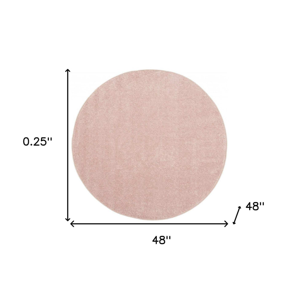 4' X 4' Pink Round Non Skid Indoor Outdoor Area Rug - Homeroots - Flyclothing LLC