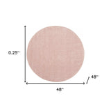 4' X 4' Pink Round Non Skid Indoor Outdoor Area Rug - Homeroots - Flyclothing LLC
