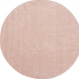 4' X 4' Pink Round Non Skid Indoor Outdoor Area Rug - Homeroots