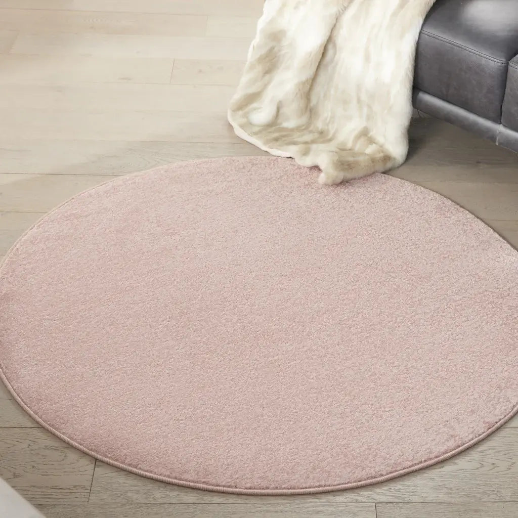 4' X 4' Pink Round Non Skid Indoor Outdoor Area Rug - Homeroots - Flyclothing LLC