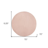 6' X 6' Pink Round Non Skid Indoor Outdoor Area Rug - Homeroots - Flyclothing LLC