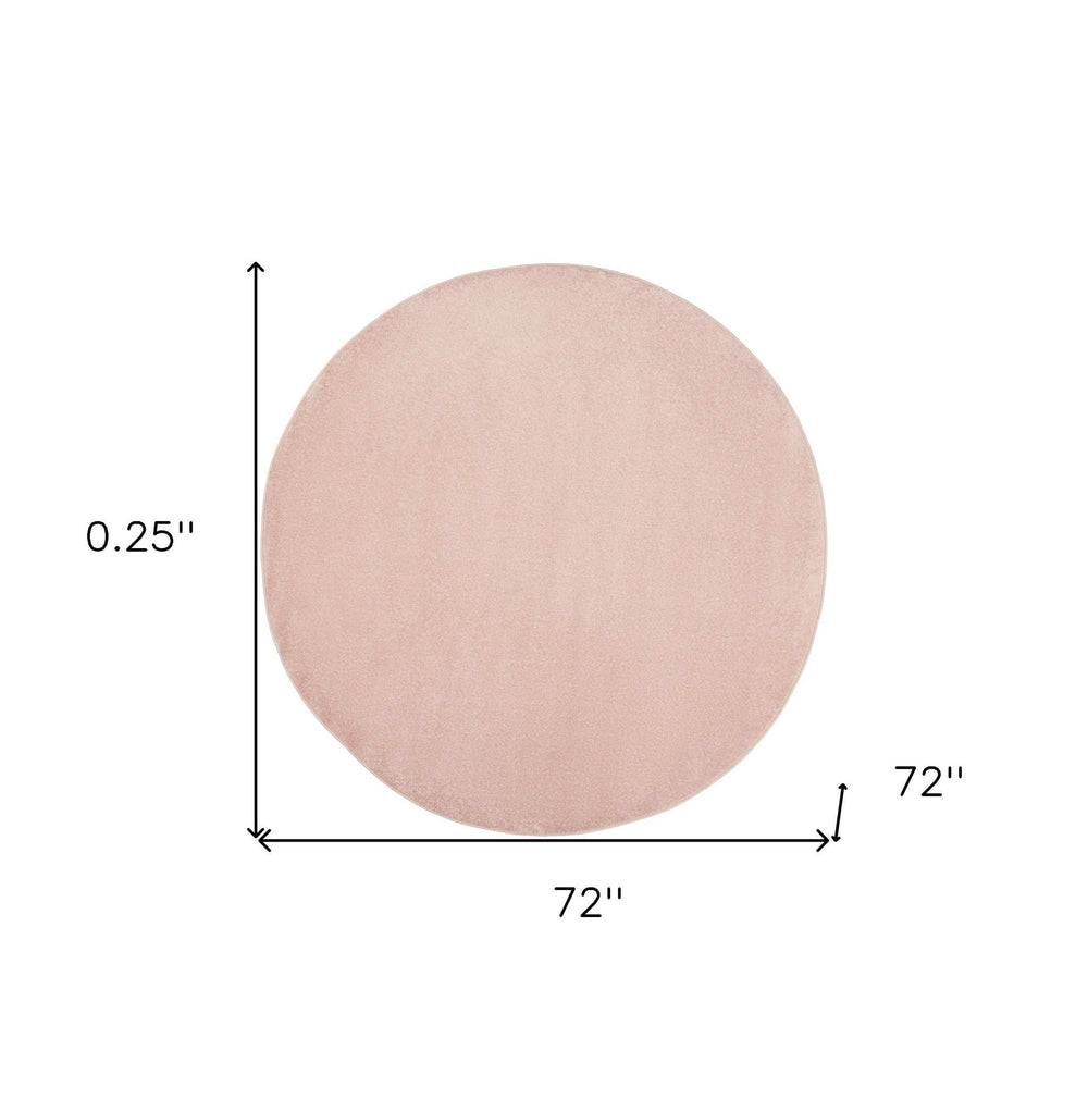 6' X 6' Pink Round Non Skid Indoor Outdoor Area Rug - Homeroots - Flyclothing LLC