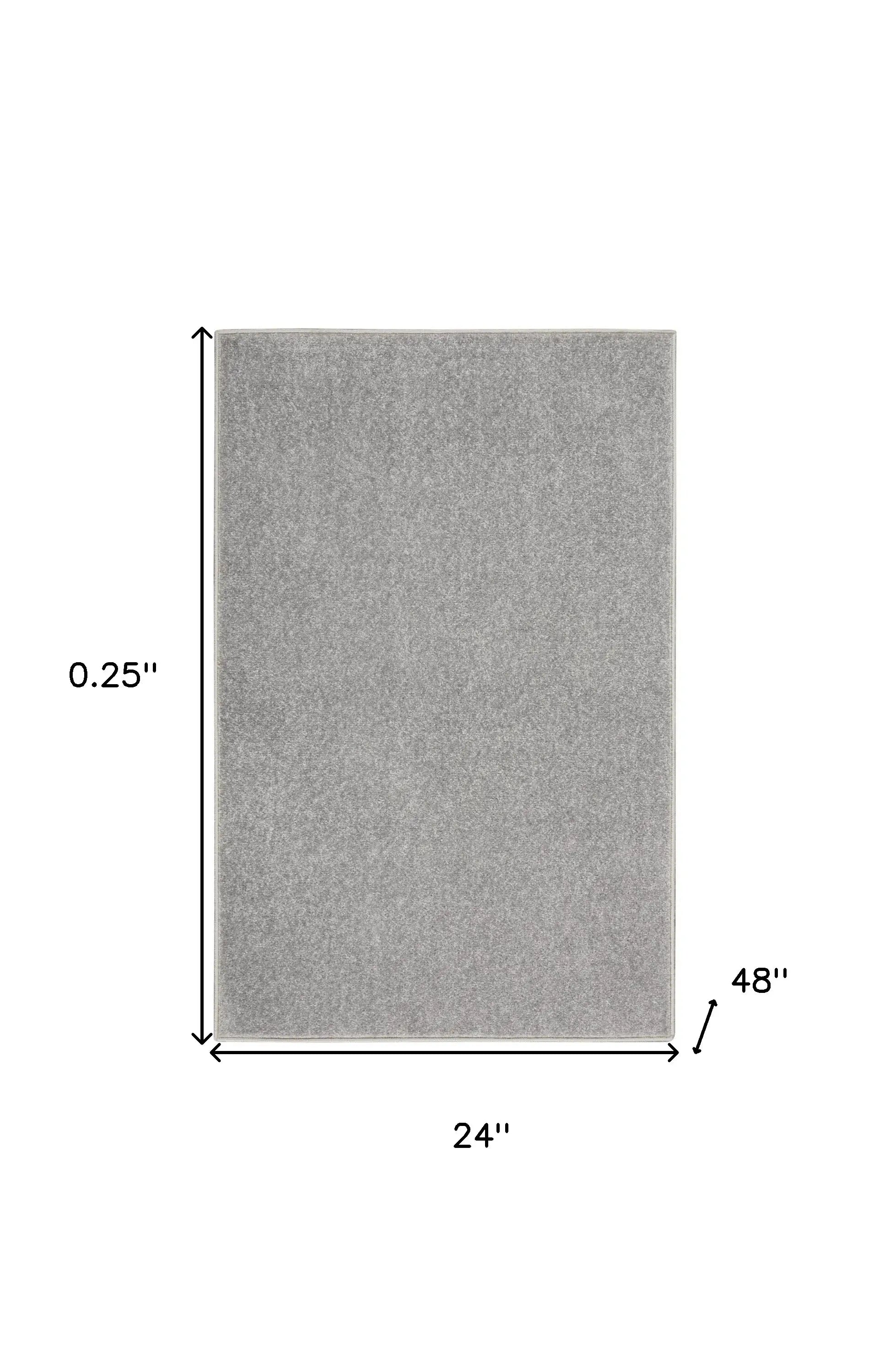2' X 4' Silver Grey Non Skid Indoor Outdoor Runner Rug - Homeroots - Flyclothing LLC