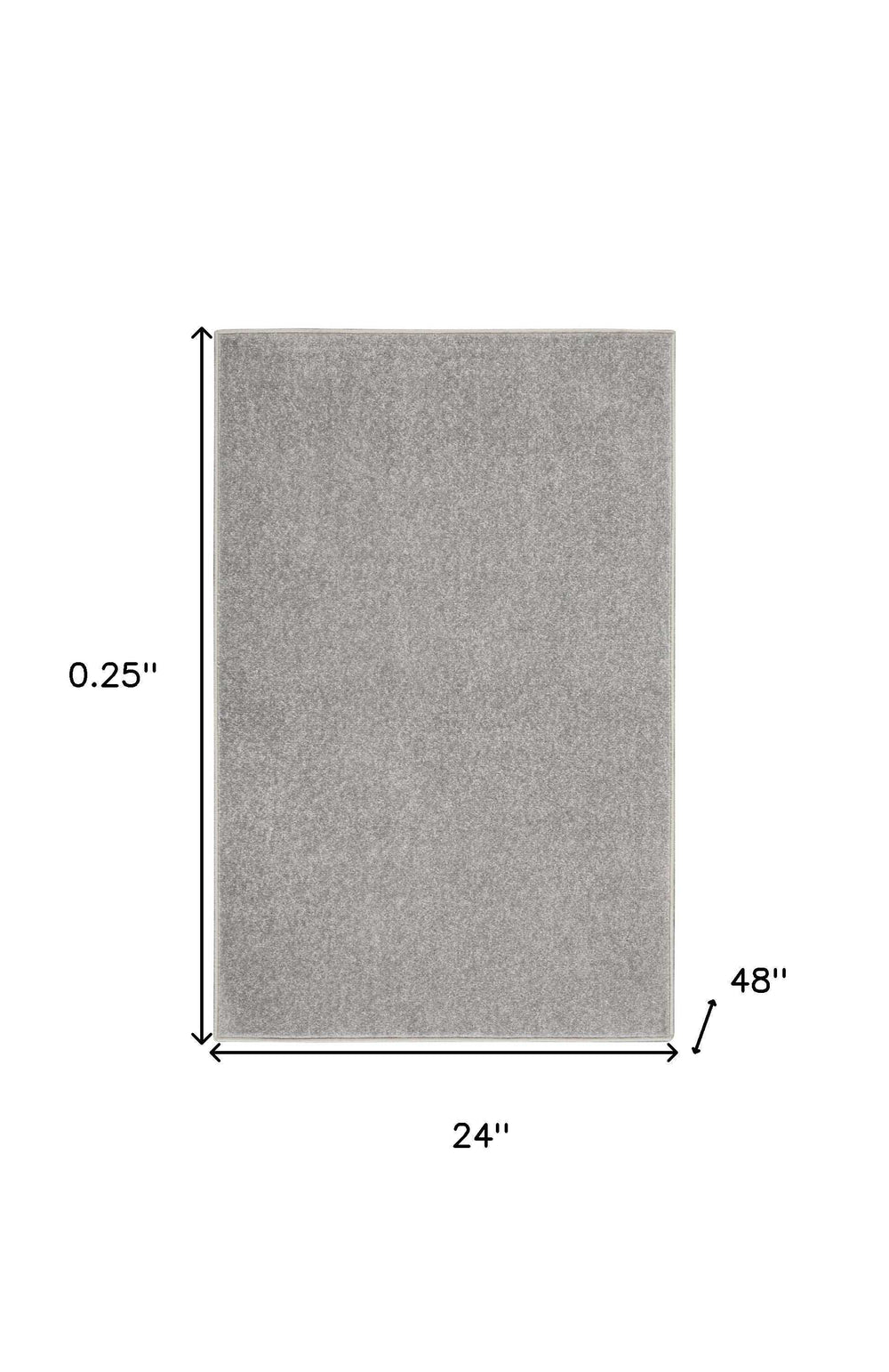 2' X 4' Silver Grey Non Skid Indoor Outdoor Runner Rug - Homeroots - Flyclothing LLC