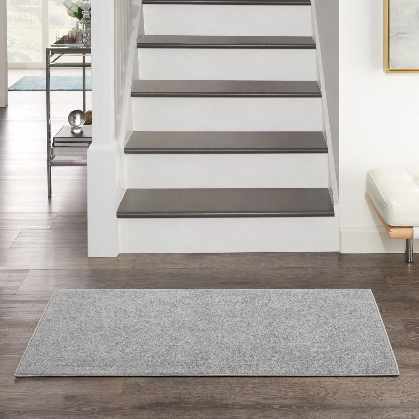 2' X 4' Silver Grey Non Skid Indoor Outdoor Runner Rug - Homeroots - Flyclothing LLC