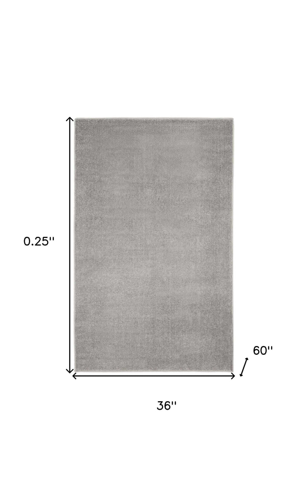 3' X 5' Silver Grey Non Skid Indoor Outdoor Area Rug - Homeroots - Flyclothing LLC