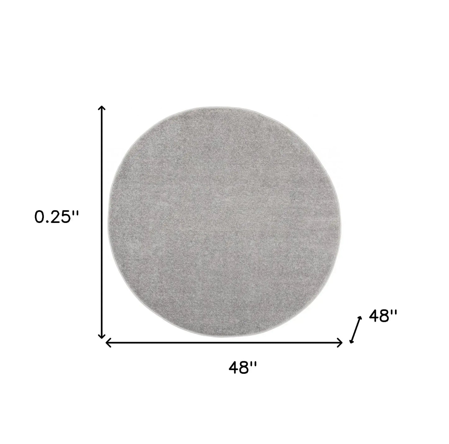 4' X 4' Silver Grey Round Non Skid Indoor Outdoor Area Rug - Homeroots - Flyclothing LLC