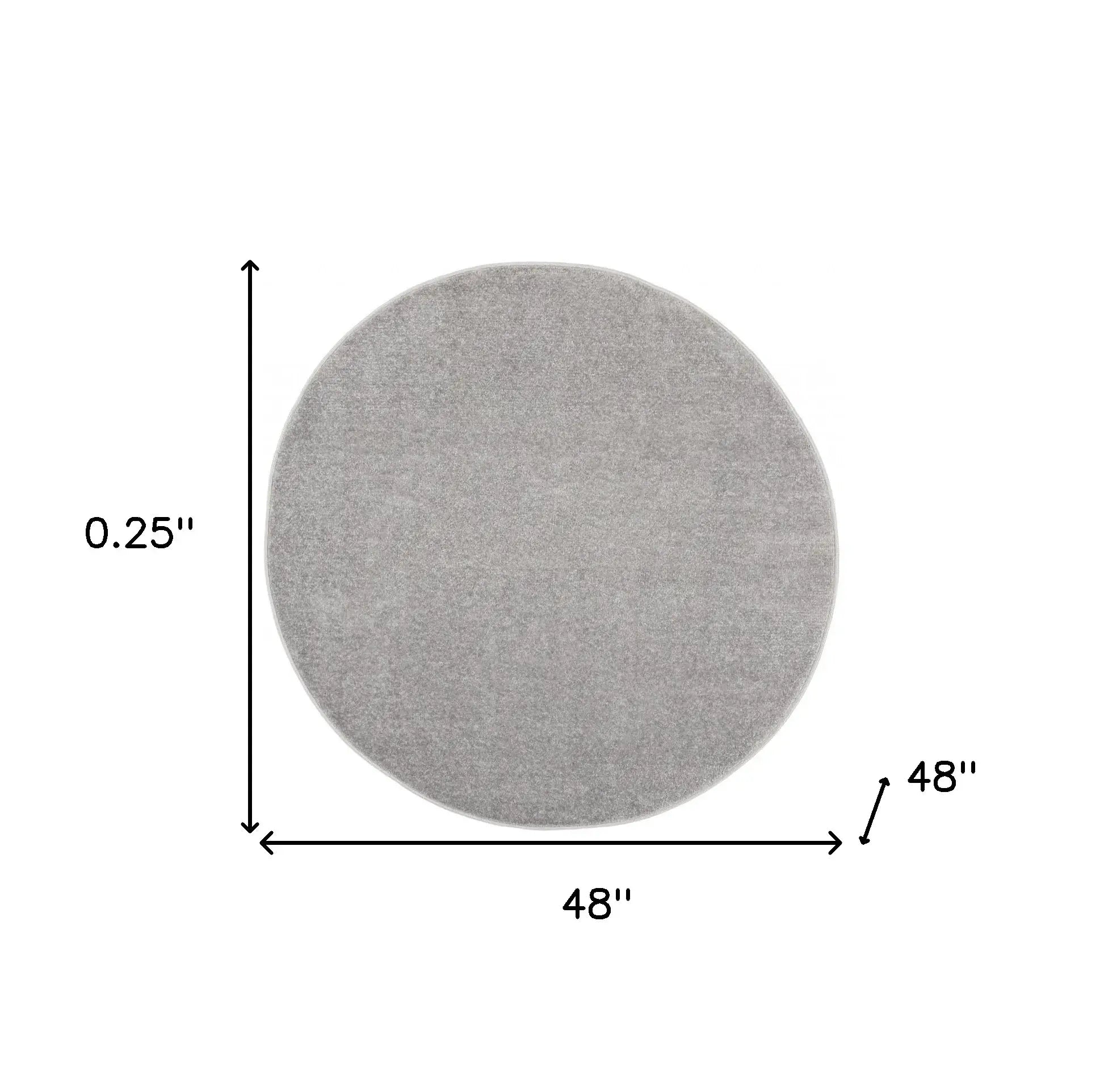 4' X 4' Silver Grey Round Non Skid Indoor Outdoor Area Rug - Homeroots - Flyclothing LLC