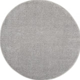 4' X 4' Silver Grey Round Non Skid Indoor Outdoor Area Rug - Homeroots