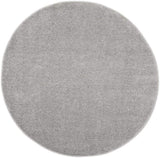 4' X 4' Silver Grey Round Non Skid Indoor Outdoor Area Rug - Homeroots - Flyclothing LLC