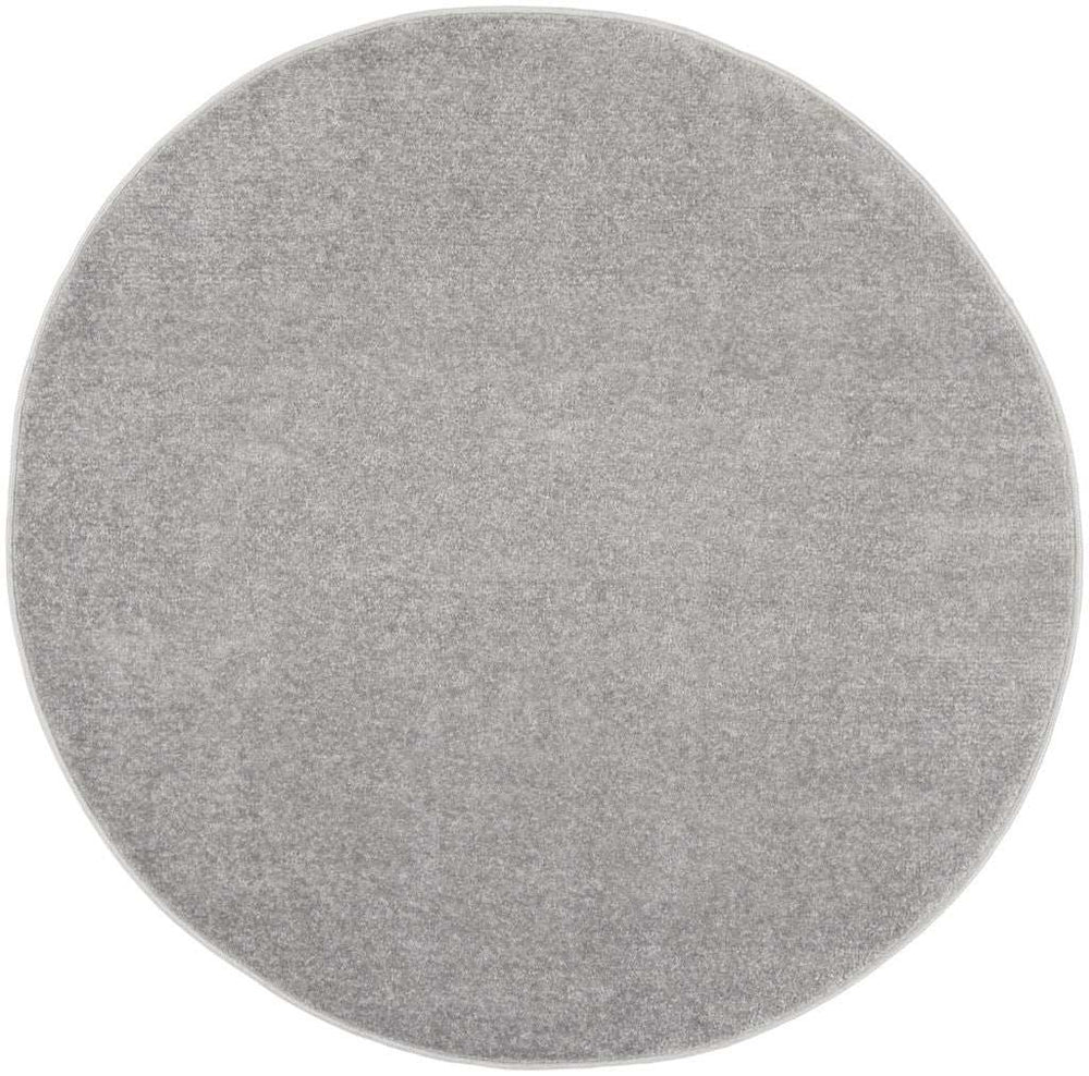 4' X 4' Silver Grey Round Non Skid Indoor Outdoor Area Rug - Homeroots - Flyclothing LLC