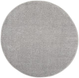 4' X 4' Silver Grey Round Non Skid Indoor Outdoor Area Rug - Homeroots