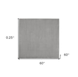 5' X 5' Silver Grey Square Non Skid Indoor Outdoor Area Rug - Homeroots - Flyclothing LLC