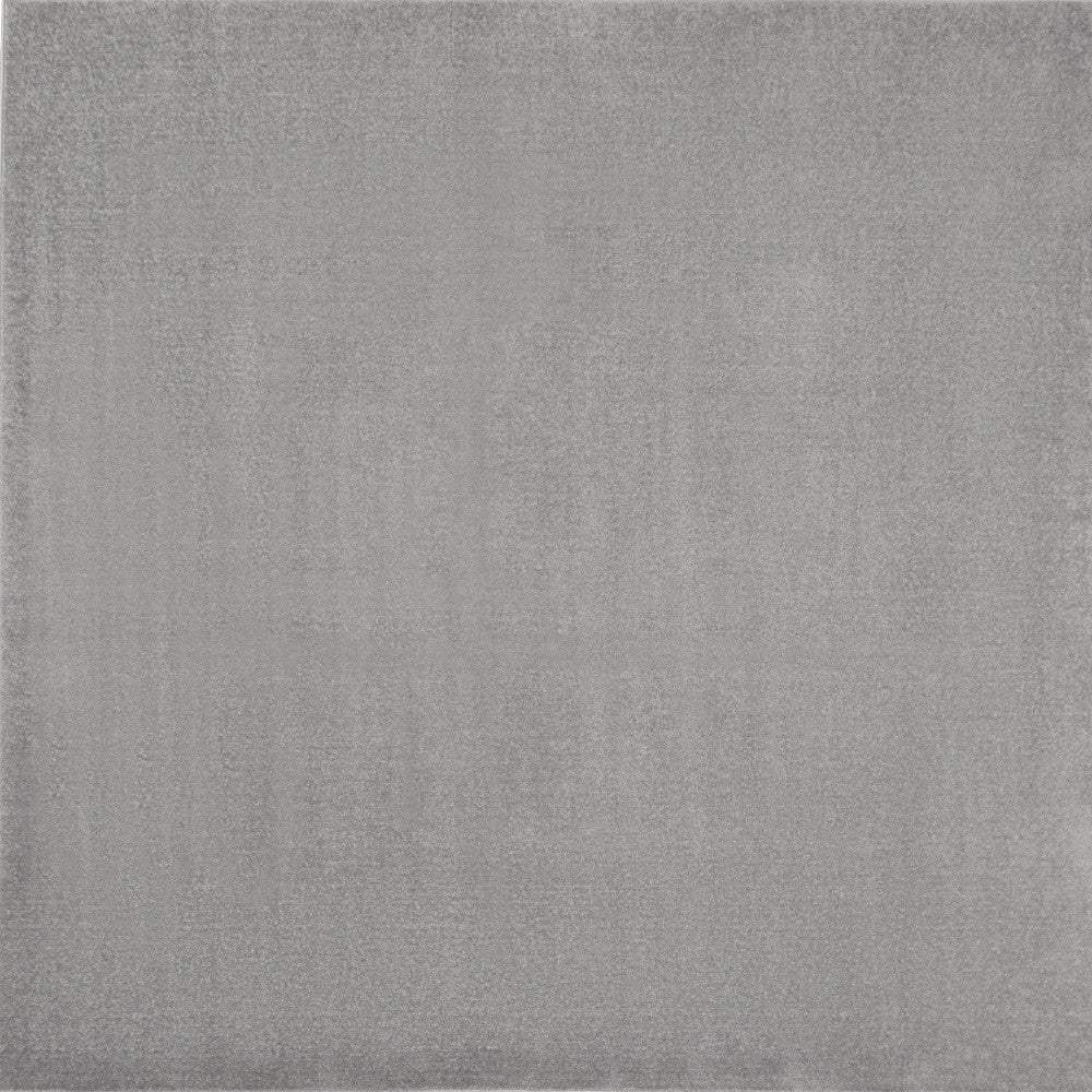 5' X 5' Silver Grey Square Non Skid Indoor Outdoor Area Rug - Homeroots - Flyclothing LLC