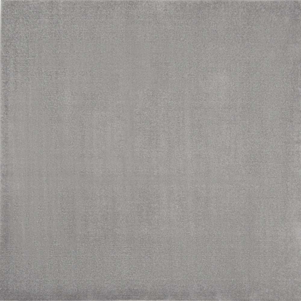 5' X 5' Silver Grey Square Non Skid Indoor Outdoor Area Rug - Homeroots - Flyclothing LLC