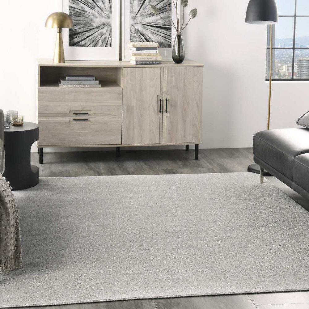 5' X 5' Silver Grey Square Non Skid Indoor Outdoor Area Rug - Homeroots - Flyclothing LLC