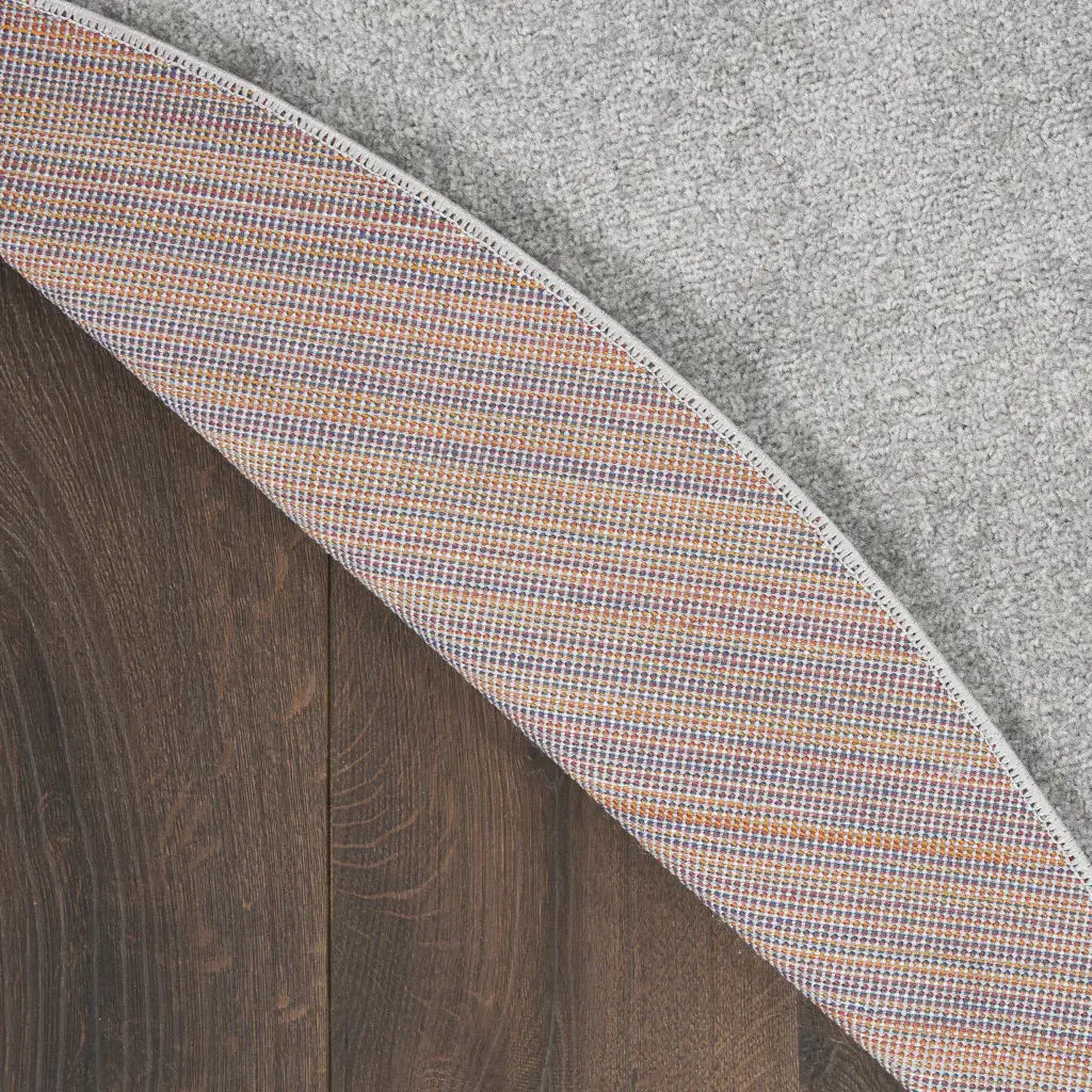 6' X 6' Silver Grey Round Non Skid Indoor Outdoor Area Rug - Homeroots - Flyclothing LLC