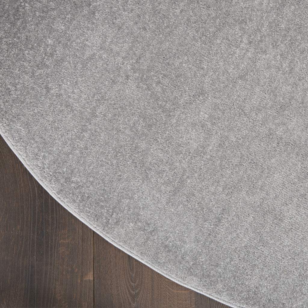 6' X 6' Silver Grey Round Non Skid Indoor Outdoor Area Rug - Homeroots - Flyclothing LLC
