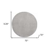 6' X 6' Silver Grey Round Non Skid Indoor Outdoor Area Rug - Homeroots - Flyclothing LLC