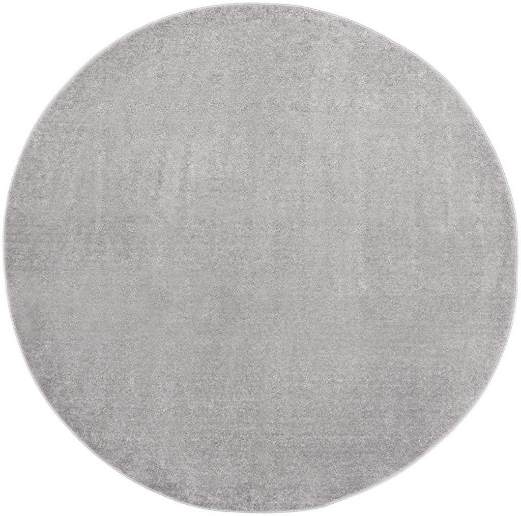 6' X 6' Silver Grey Round Non Skid Indoor Outdoor Area Rug - Homeroots - Flyclothing LLC