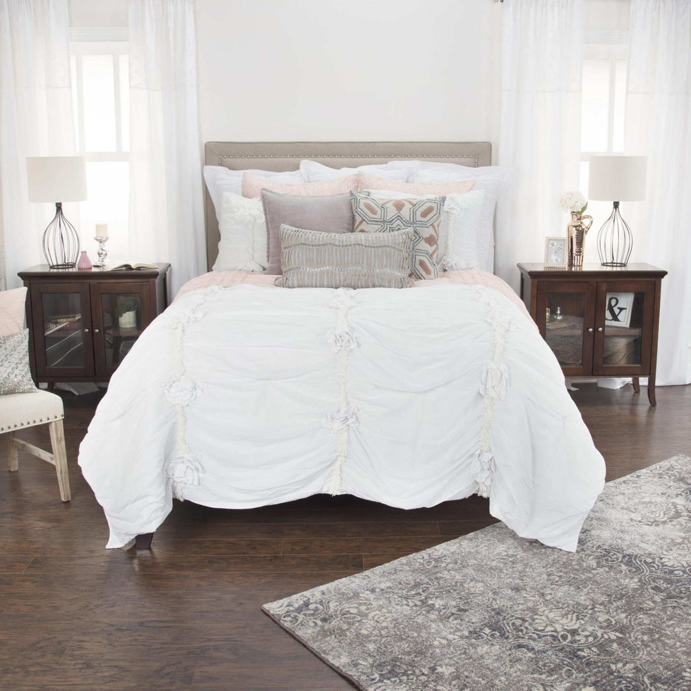 White Queen 100% Cotton 300 Thread Count Machine Washable Down Alternative Comforter - Homeroots - Flyclothing LLC