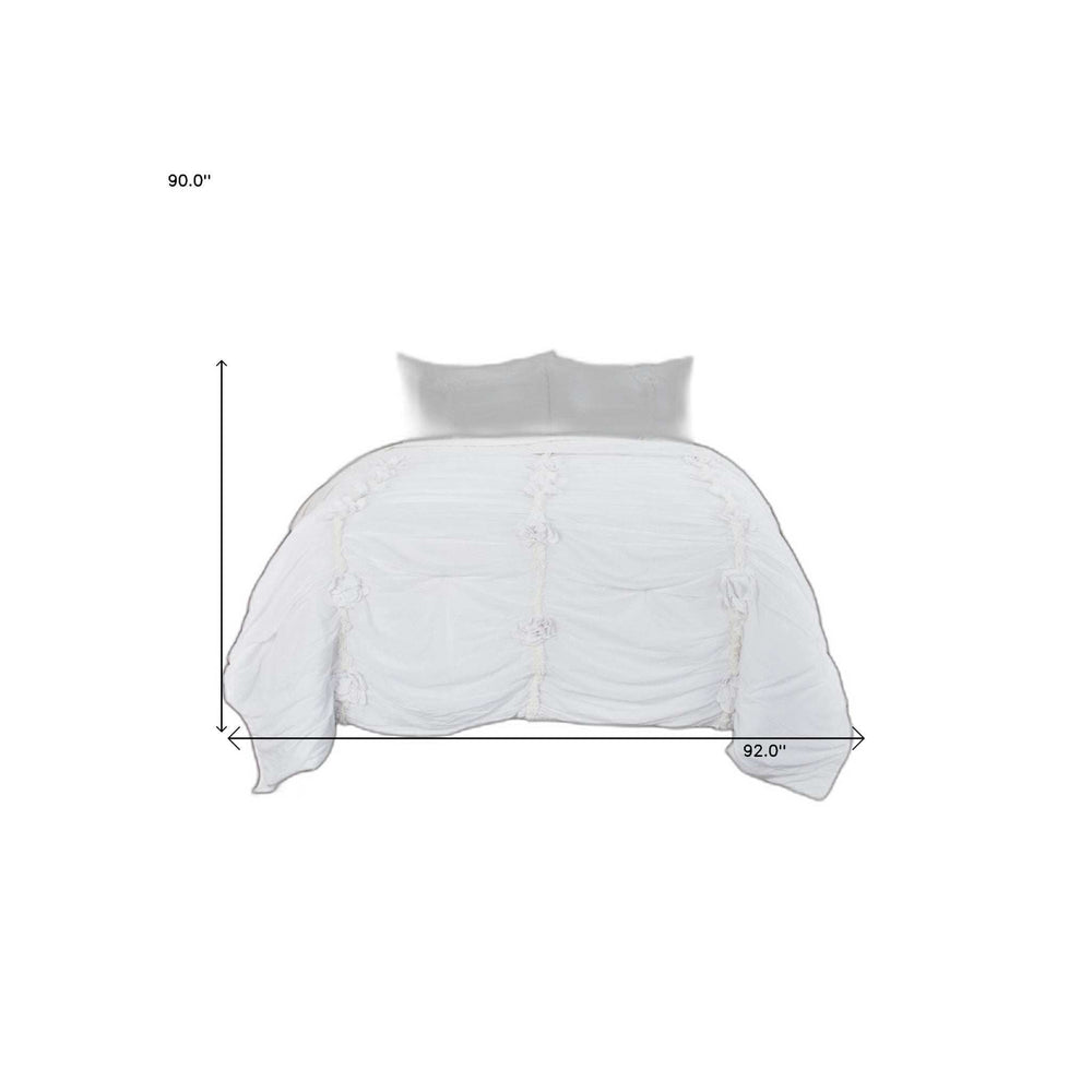 White Queen 100% Cotton 300 Thread Count Machine Washable Down Alternative Comforter - Homeroots - Flyclothing LLC