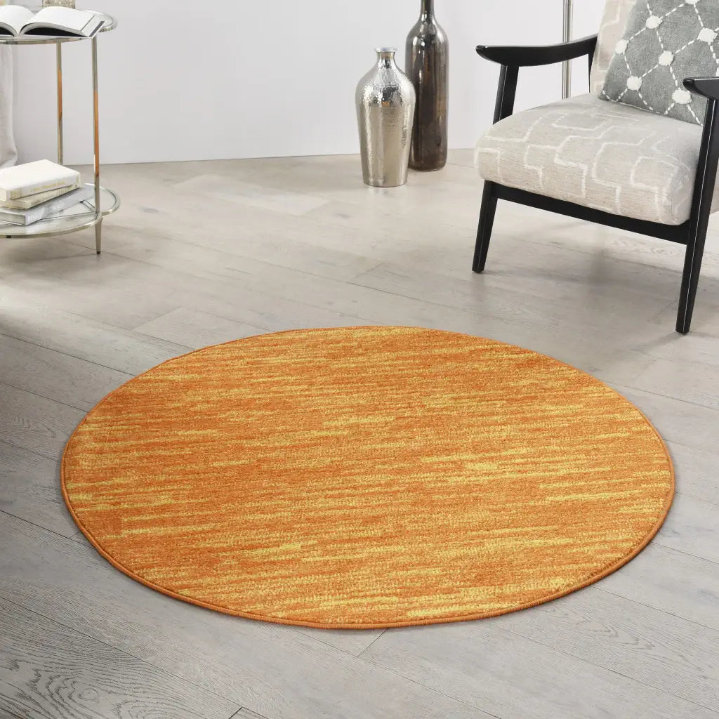 4' X 4' Sunburst Round Non Skid Indoor Outdoor Area Rug - Homeroots - Flyclothing LLC