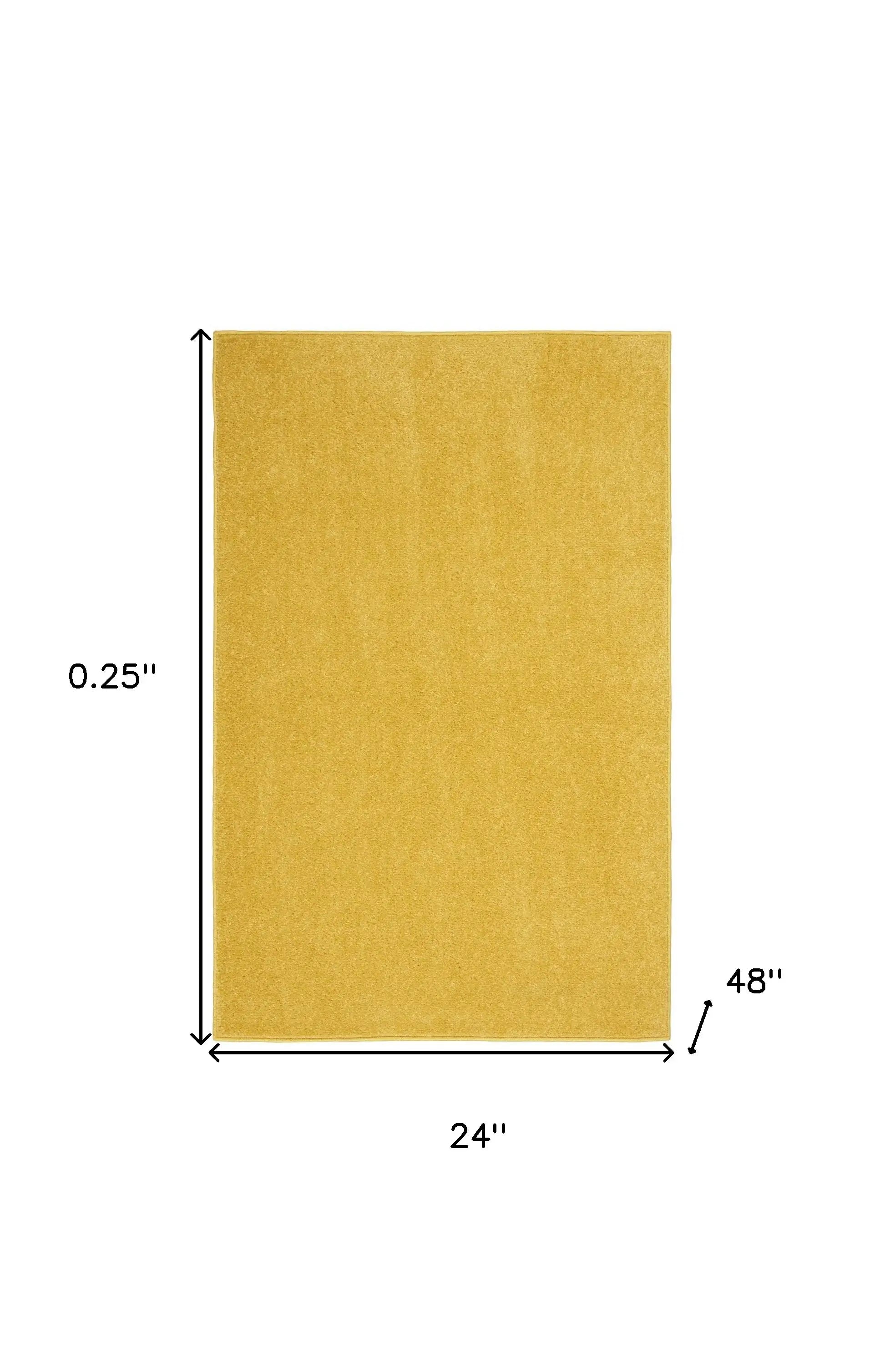2' X 4' Yellow Non Skid Indoor Outdoor Runner Rug - Homeroots - Flyclothing LLC