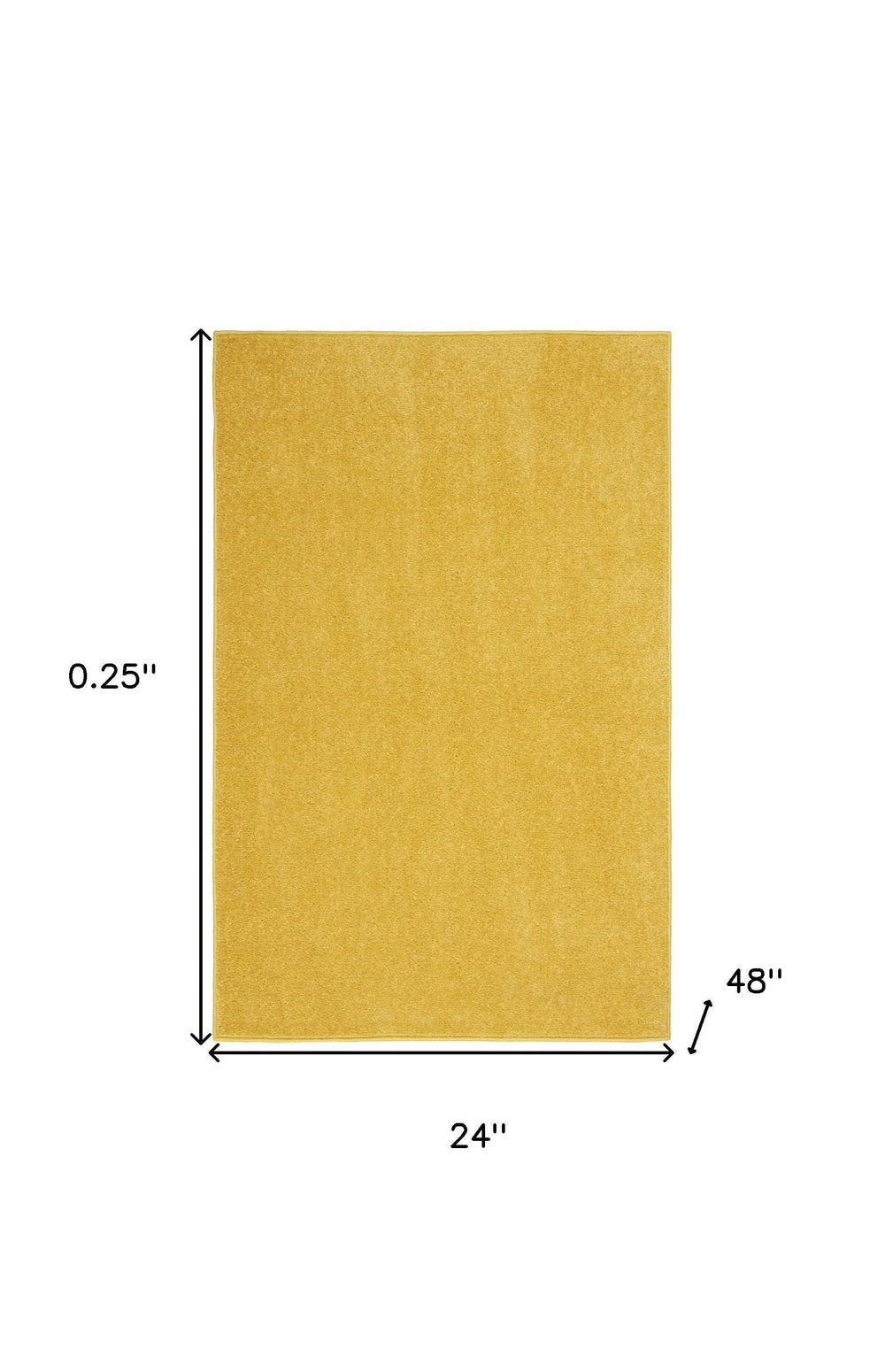 2' X 4' Yellow Non Skid Indoor Outdoor Runner Rug - Homeroots - Flyclothing LLC