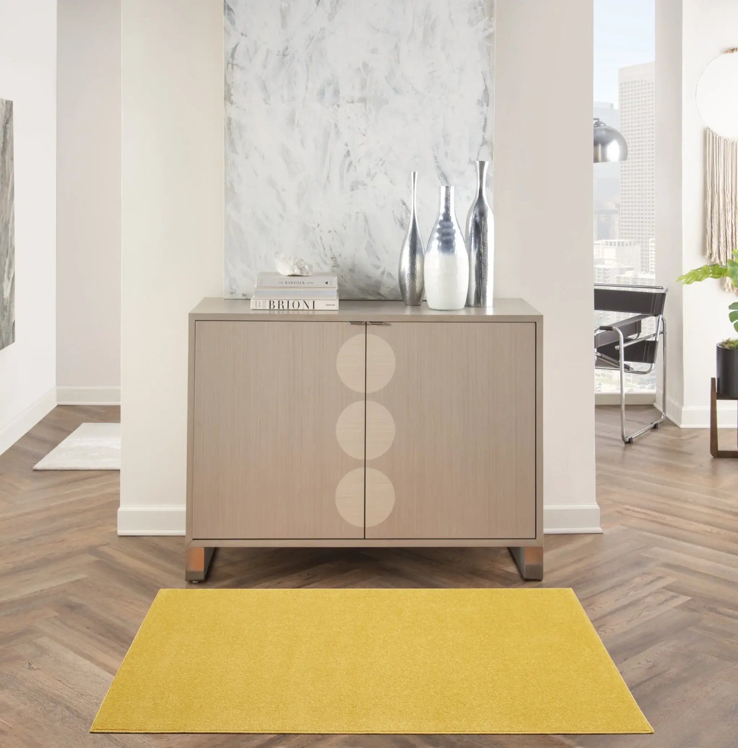 3' X 5' Yellow Non Skid Indoor Outdoor Area Rug - Homeroots - Flyclothing LLC