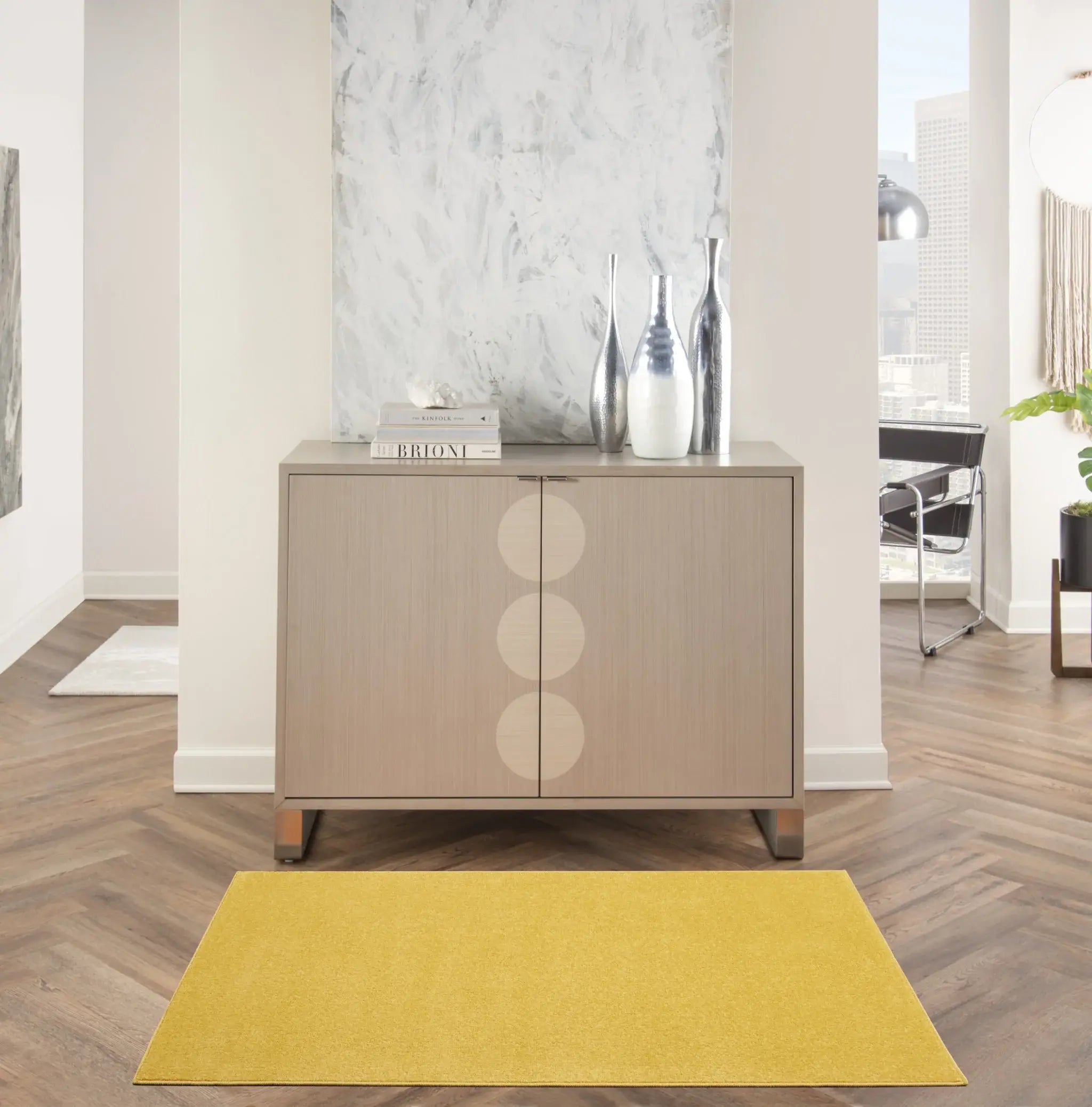 3' X 5' Yellow Non Skid Indoor Outdoor Area Rug - Homeroots - Flyclothing LLC