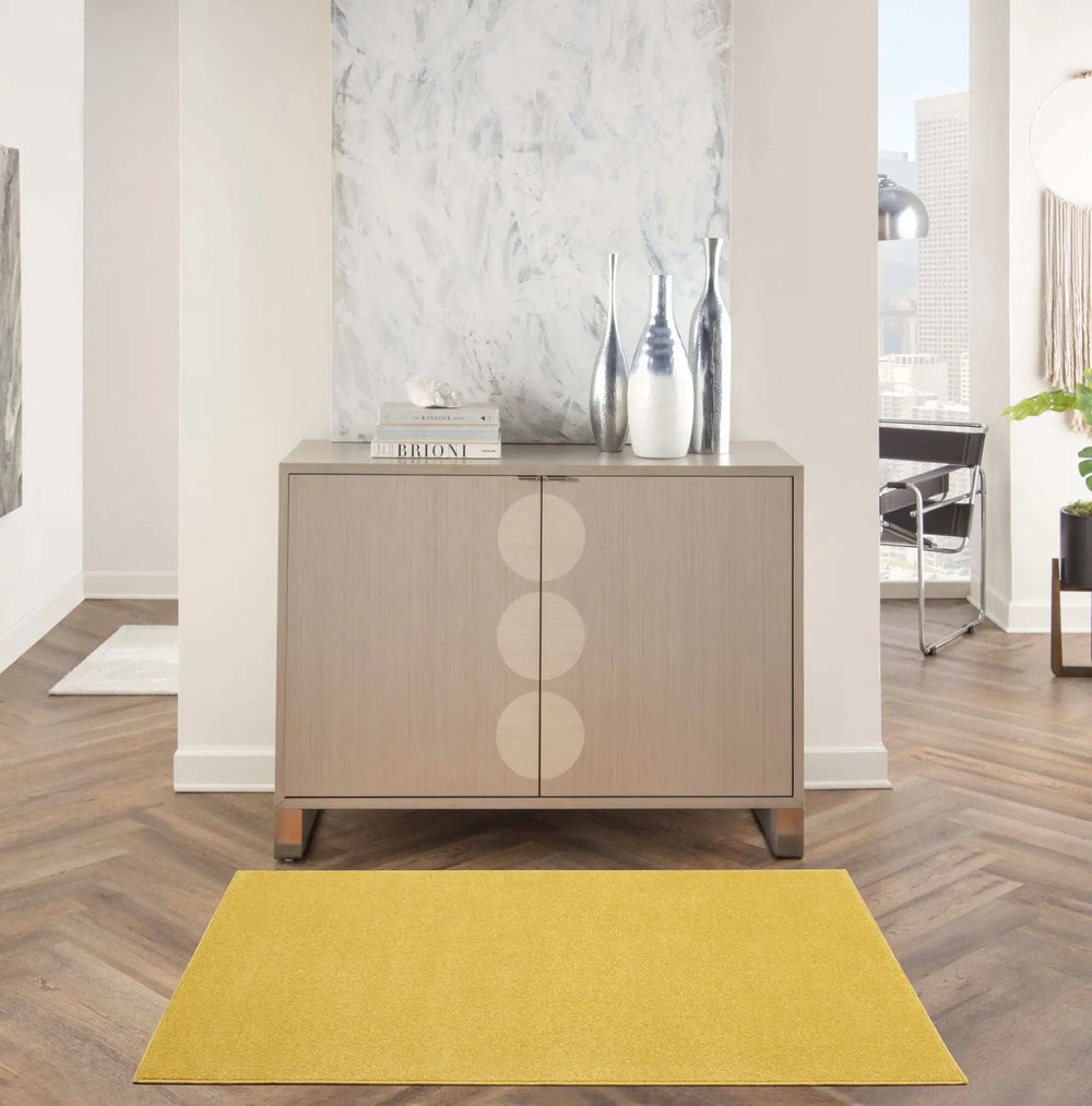 3' X 5' Yellow Non Skid Indoor Outdoor Area Rug - Homeroots - Flyclothing LLC