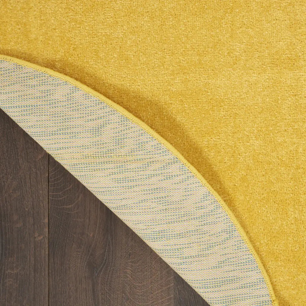 4' X 4' Yellow Round Non Skid Indoor Outdoor Area Rug - Homeroots - Flyclothing LLC