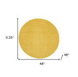 4' X 4' Yellow Round Non Skid Indoor Outdoor Area Rug - Homeroots - Flyclothing LLC