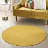 4' X 4' Yellow Round Non Skid Indoor Outdoor Area Rug - Homeroots - Flyclothing LLC