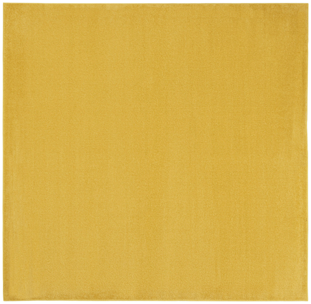 5' X 5' Yellow Square Non Skid Indoor Outdoor Area Rug - Homeroots