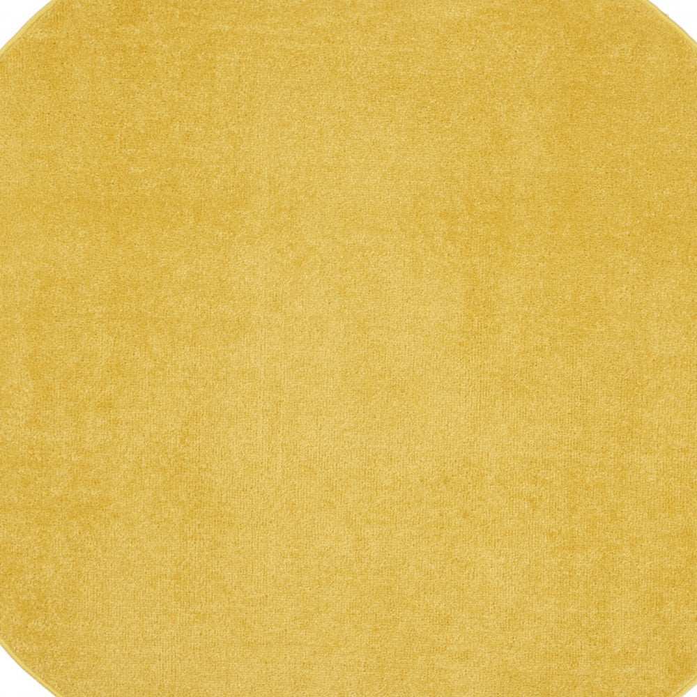 6' X 6' Yellow Round Non Skid Indoor Outdoor Area Rug - Homeroots - Flyclothing LLC